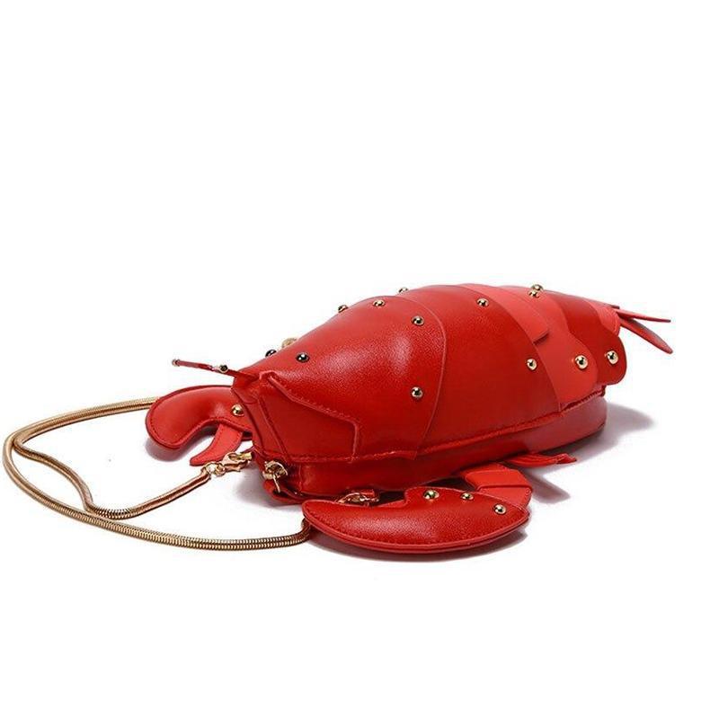 Pordein - Lobster Vegan Leather Animal Shoulder Bag - Red